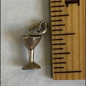 Vintage martini glass sterling silver charm